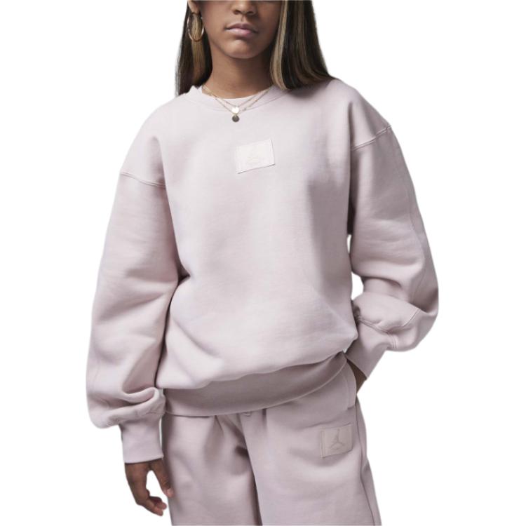 

Jordan Flight Essentials свитер с круглым вырезом и заниженной линией плеч с длинным рукавом толстовка Детская толстовка Oxford-Pink HQ8252-642 S