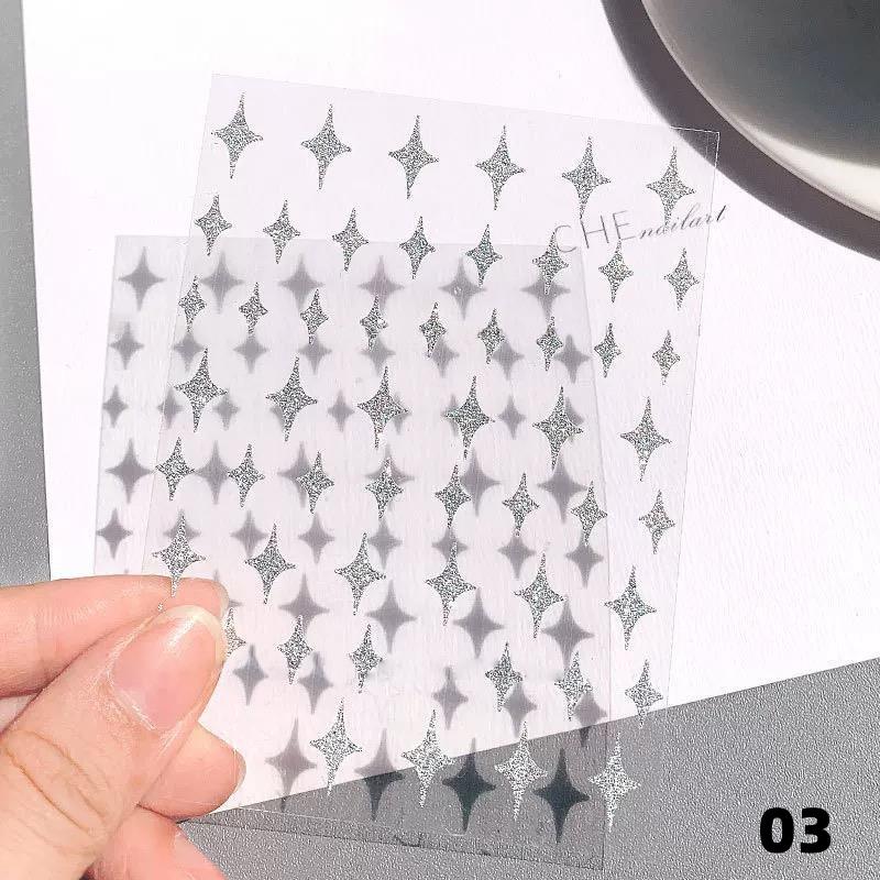 Nail Art Diamond Glitter Stickers New Love Stars Shining Star Butterfly Adhesive Stickers
