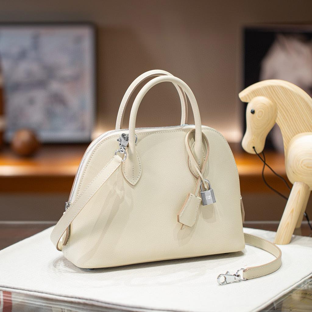 25cm Ep Handheld Leder Schutzhülle für Bälle Hochwertiges Echtleder Achseltasche Tragbare Einzel-Schulter-Handtasche Damen