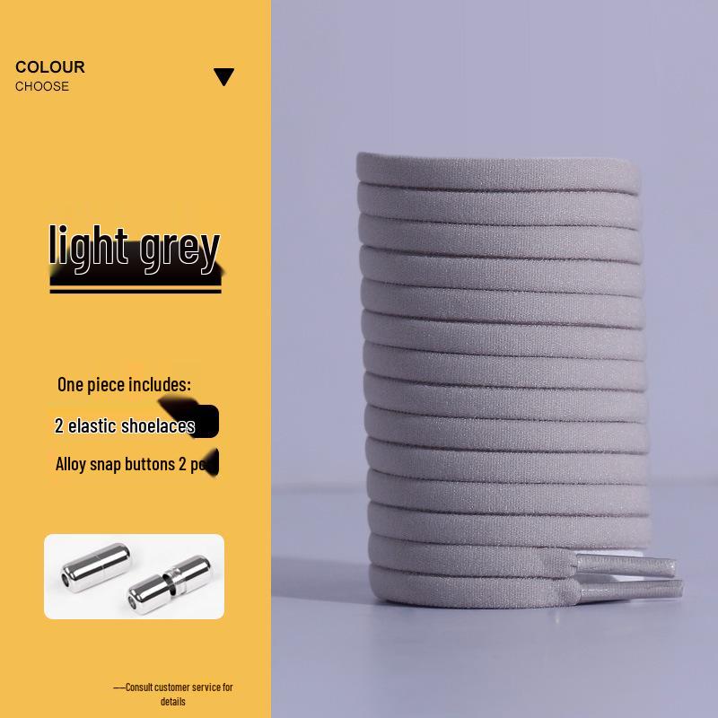 No-Tie Elastic Shoelaces with Buckle Capsule - Flat White