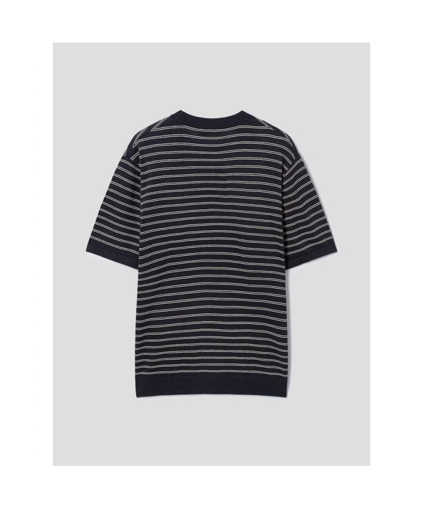 8SECONDS Natural Stripe Short Sleeve Knit Navy