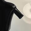 Women's High-heeled Boots Autumn and Winter New Thick-heeled Solid-color Large-size Simple Medium Boots