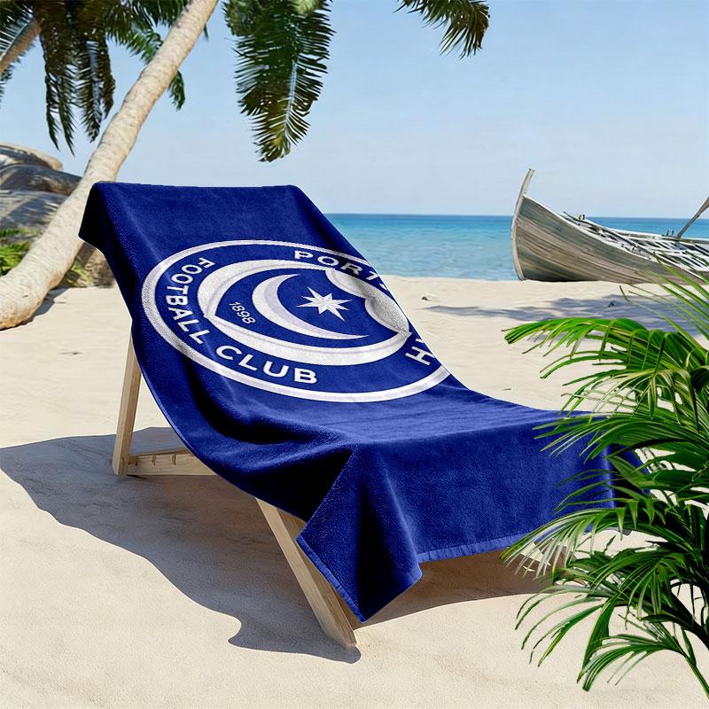 Portsmouth FC Print Beach Towel, Large Soft Quick Dry Towel for Beach Camping Swimming