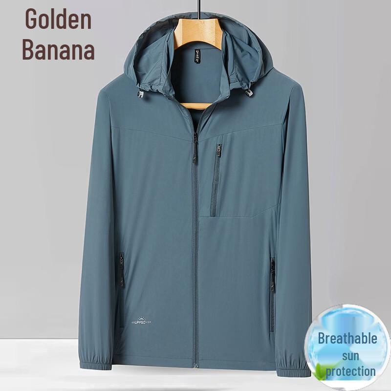 Men s Lightweight Breathable Sun Protection Jacket with Detachable Hood 5XL