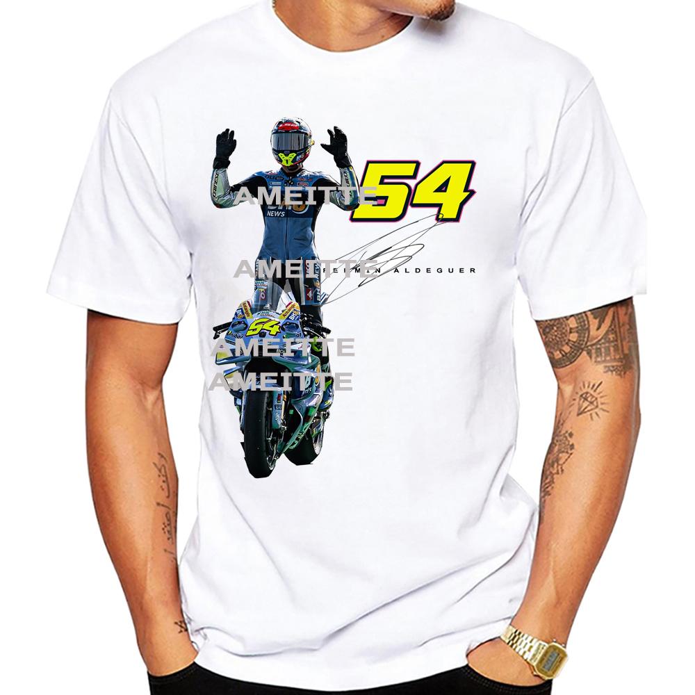 2025 New Fermin Aldeguer 54 Gp Race Spain Tshirt Unisex Unisex Short Sleeve Sport Boy Casual White Tops Motorcycle Rider Tees