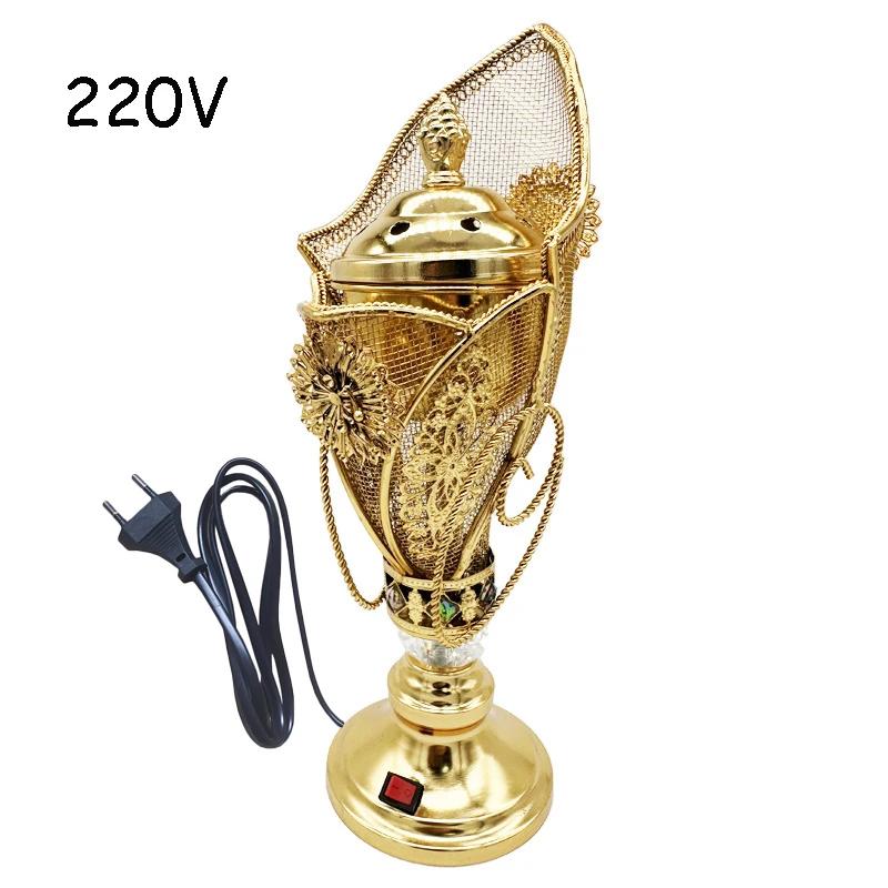 YXY Exquisite 110V/ 220V Plug-in Bakhoor Incense Burner Metal Middle East Home Decor Ornaments Carbon Furnace Incense Holders