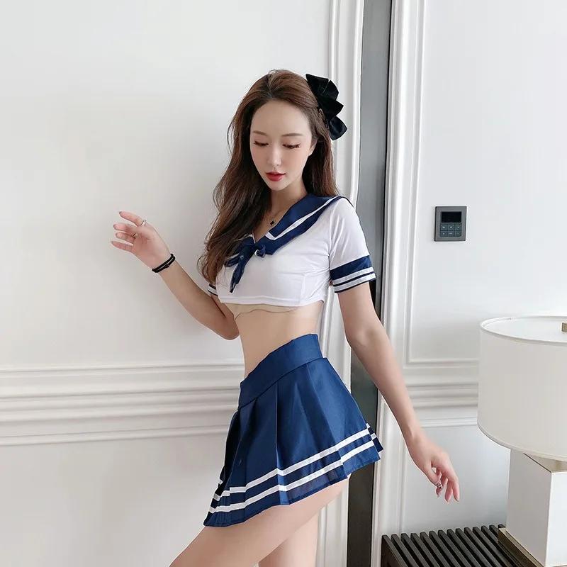 Sexy JK Erotic Uniform Set Night Passion Temptation Pure Desire Feng Shui Hand Flight Attendant Student Role Playing Sex Set