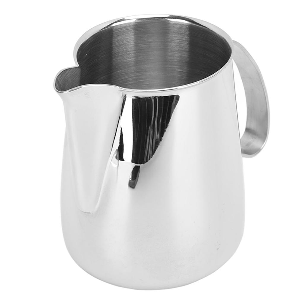 Frothing Cup 304 Stainless Steel Drip Free Pointed Spout Integrated Milk Frother Cup Coffee