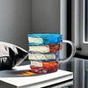 350ML Novelty Painted Book Mug Glass Cup Creative 3D Colored Glass Book Coffee Mug for Book Lover Literature Lovers Gifts