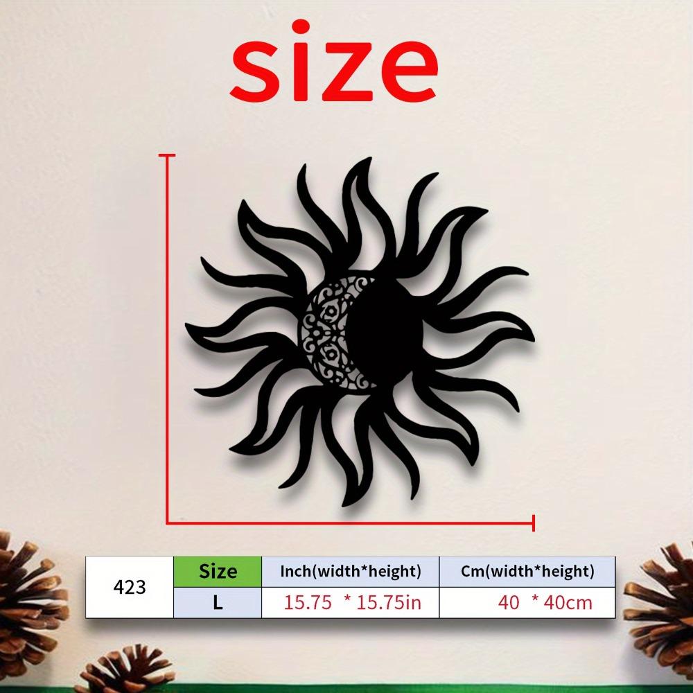 Sol och Måne Väggkonst Metalldekor Skulptur för Hem Halloween Julklapp