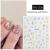Oil Painting Flower Nail Sticker Embossed Daisy Self-Adhesive Decals Nail Art Decoration Diy Manicure Design