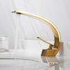 Waschbecken Armatur Moderne Badezimmer Mischbatterie Schwarz/Gold Waschbecken Armatur Einhebel Kalt und Warm Wasserfall Armatur Haushalt