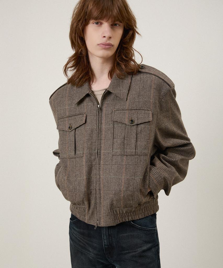 Lmood Romano Wool Flannel Jacket Glen Check