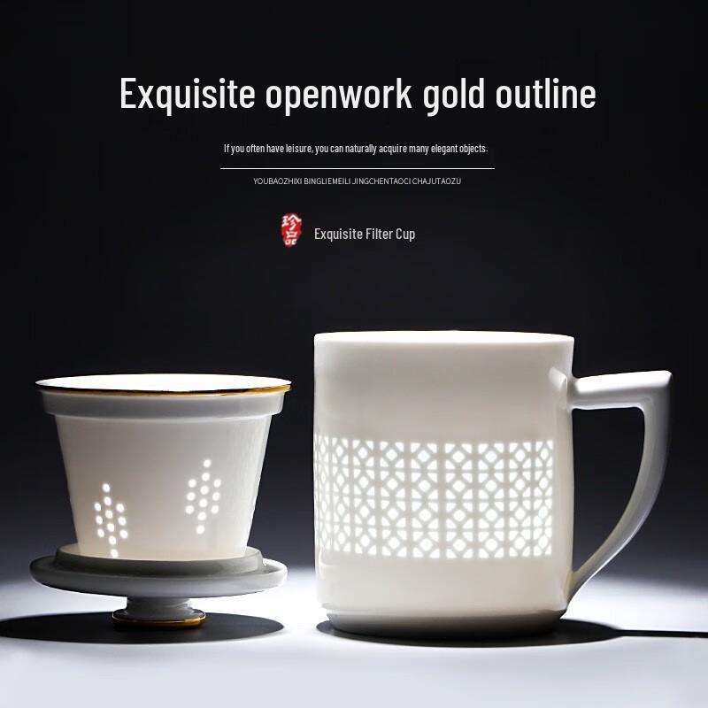 Jingdezhen Ceramic Office Tea Cup with Lid