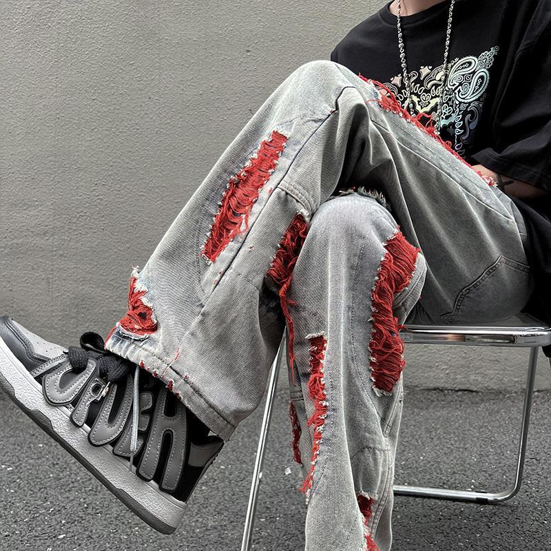 Cheap High Street American Pants Ruffian Handsome Senior Sense Red ...