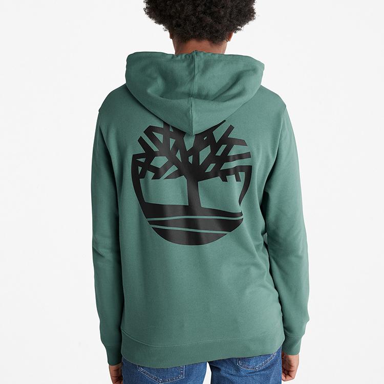 Timberland Logo Printed Sports Casual Breathable Long Sleeve Hoodie Men Hoodies Balsam-Green Black A2FV7-DA9