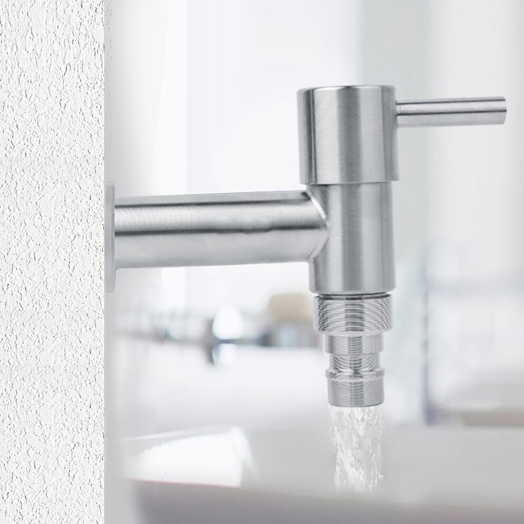 G1/2" Stainless Steel Washing Machine Wall Mounted Water Faucet Mop Pool Single Cold Tap