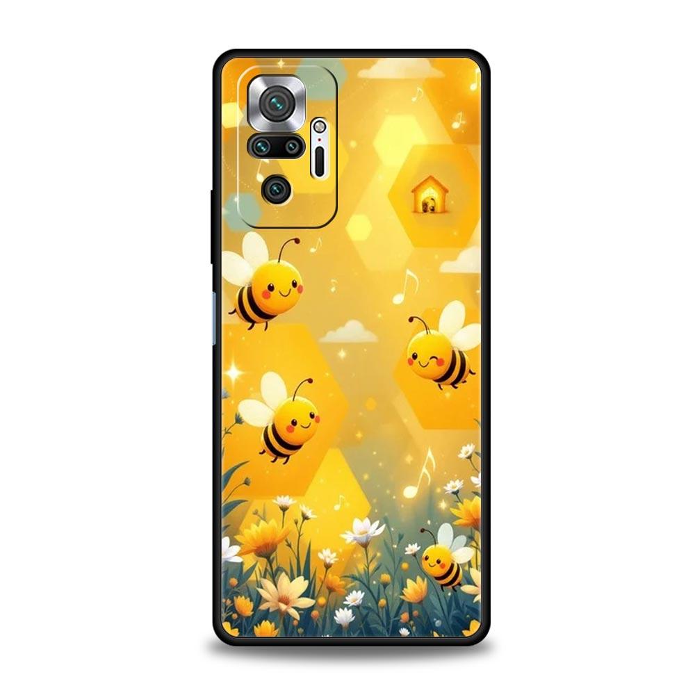 

Honeybee Flower Pattern Phone Case Cover for Redmi 14C 10C Note 15 14 13 12 10 11 K40 Pro Plus 5G Shockproof Soft TPU Shell Bag Note 13 5G