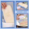 Cute Canvas Pencil Case Student Color Block Stationery Storage Bag Multifunctional Large Capacity Pen Bag Organizer Pouch