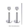 3 PCS ASTM-F136 G23 Titanium Steel Labret Lip Piercing Men Women Round CZ Crystal Ear Cartilage Helix Piercings 6/8/10MM