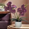 White Flower Pot Artificial Orchid Bonsai Multi-Bloom Artificial Faux Plants  Home Decor