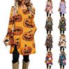 Women's Casual Printed Long Sleeve Round Neck Dress for Everyday Fashion