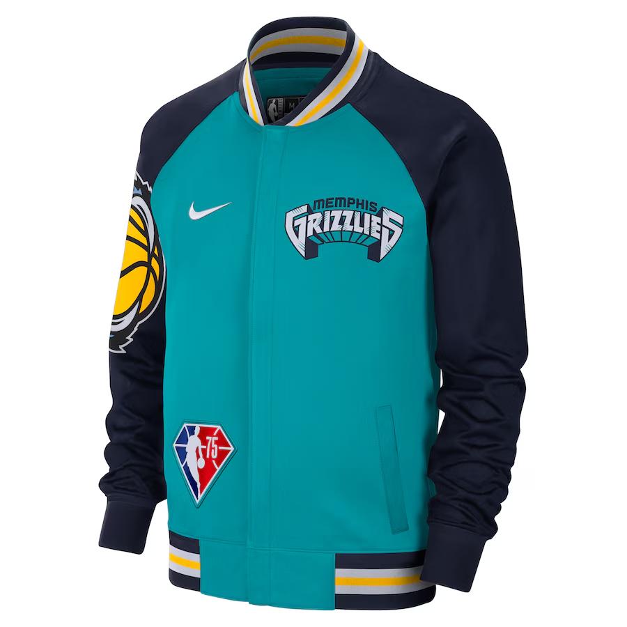 

Nike Memphis Grizzlies City Edition Showtime Logo Zip Lettering Универсальная куртка с длинным рукавом Унисекс Куртка бирюзового цвета DB2457-311 L