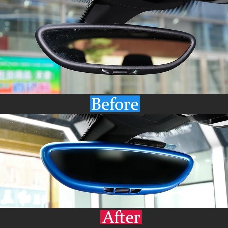 Car-Styling Rearview Mirror Decorative Cover Frame For Porsche Cayenne Macan Panamera Accessories Modified Interior 3D Stickers