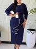 D612 Women's Winter 2025 Elegant Ruffle Bodycon Slit Dress