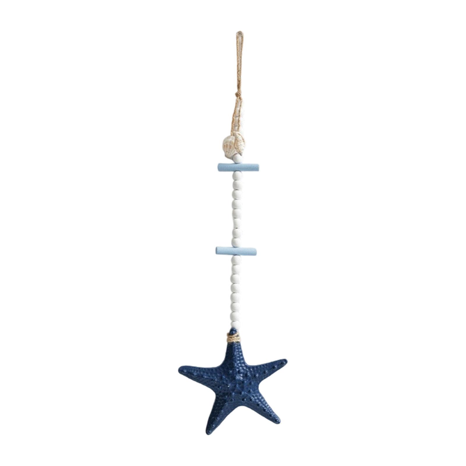 

Wooden Starfish Wall Hanging Decor Nautical Decor Boho Wall Art Decor Rustic for Party Favor Living Room Beach Home Bedroom темно-синий