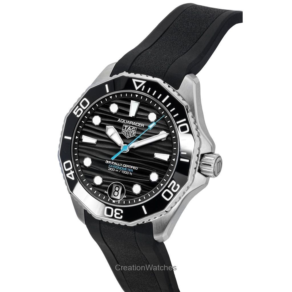 Tag Heuer Aquaracer Rubber Strap Black Dial Automatic Diver's WBP5110.FT6257 300M Men's Watch