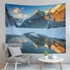 Nature Mountain Forest Tapestry Winter Snowy Tree Landscape Tapestry Wall Hanging Decor Tapestries Bedroom Home Living Room Dorm
