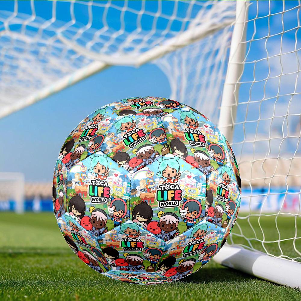 Vibrant World Of Toca Life Size 5 Soccer Ball, Suitable for Training and Matches, High-Elasticity, Wear-Resistant Material Gift for Fan