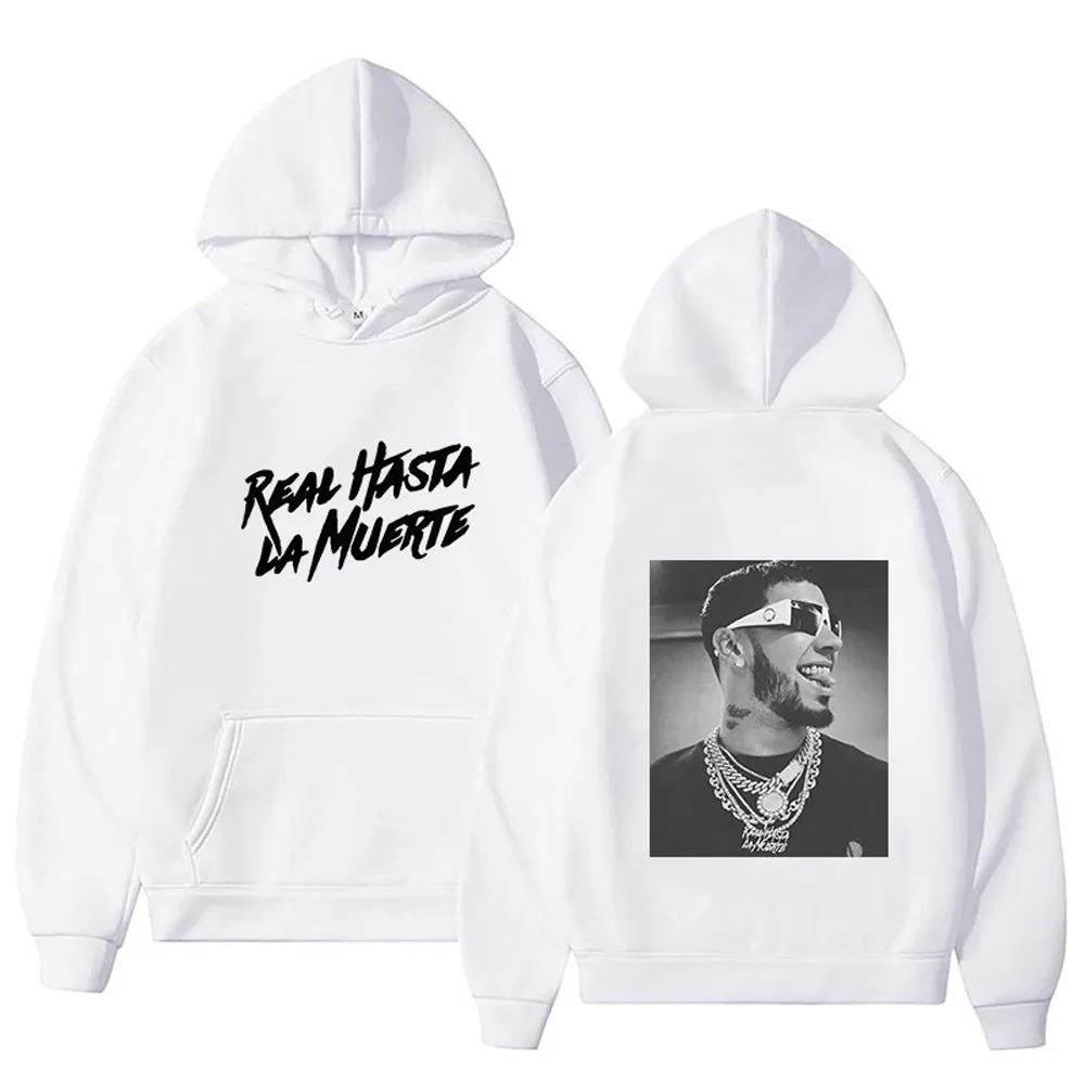 New Rapper Anuel AA Printed Hoodies Men Woman Fashion Hoodie Singer Graphic Printing Sweatshirts for Fans Fleece Streetwear
