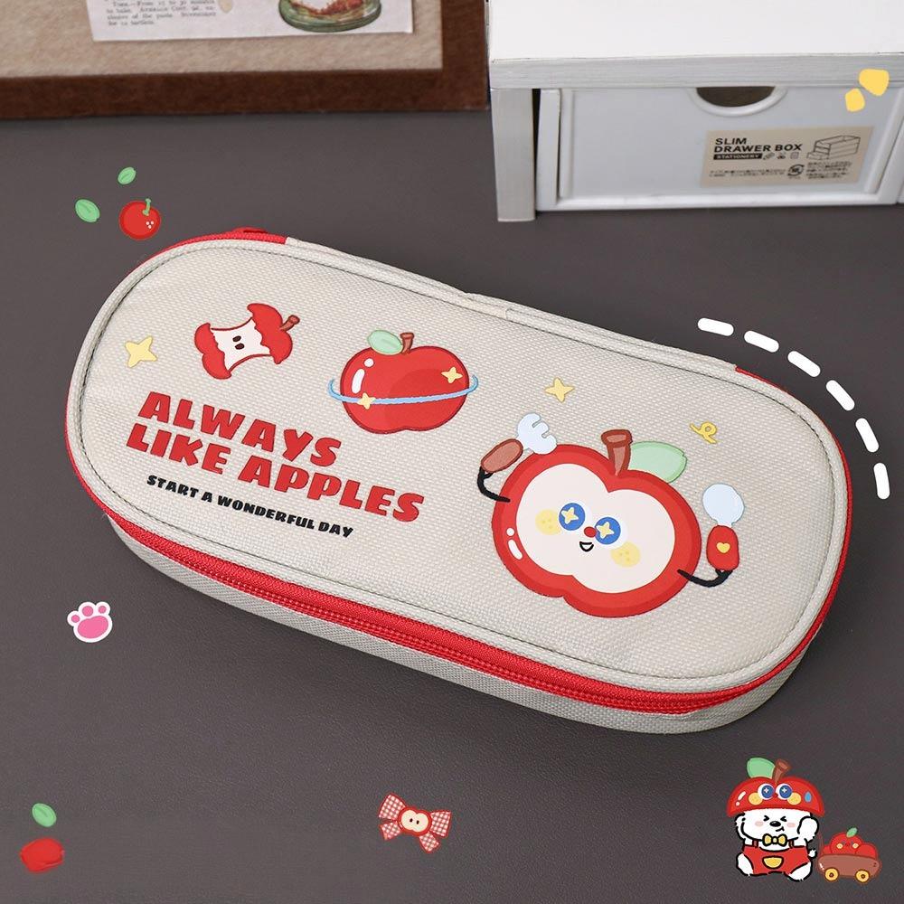 New Canvas Pen Bag Large Capacity Large Opening Design Pencil Case Stationery Bag Back to School