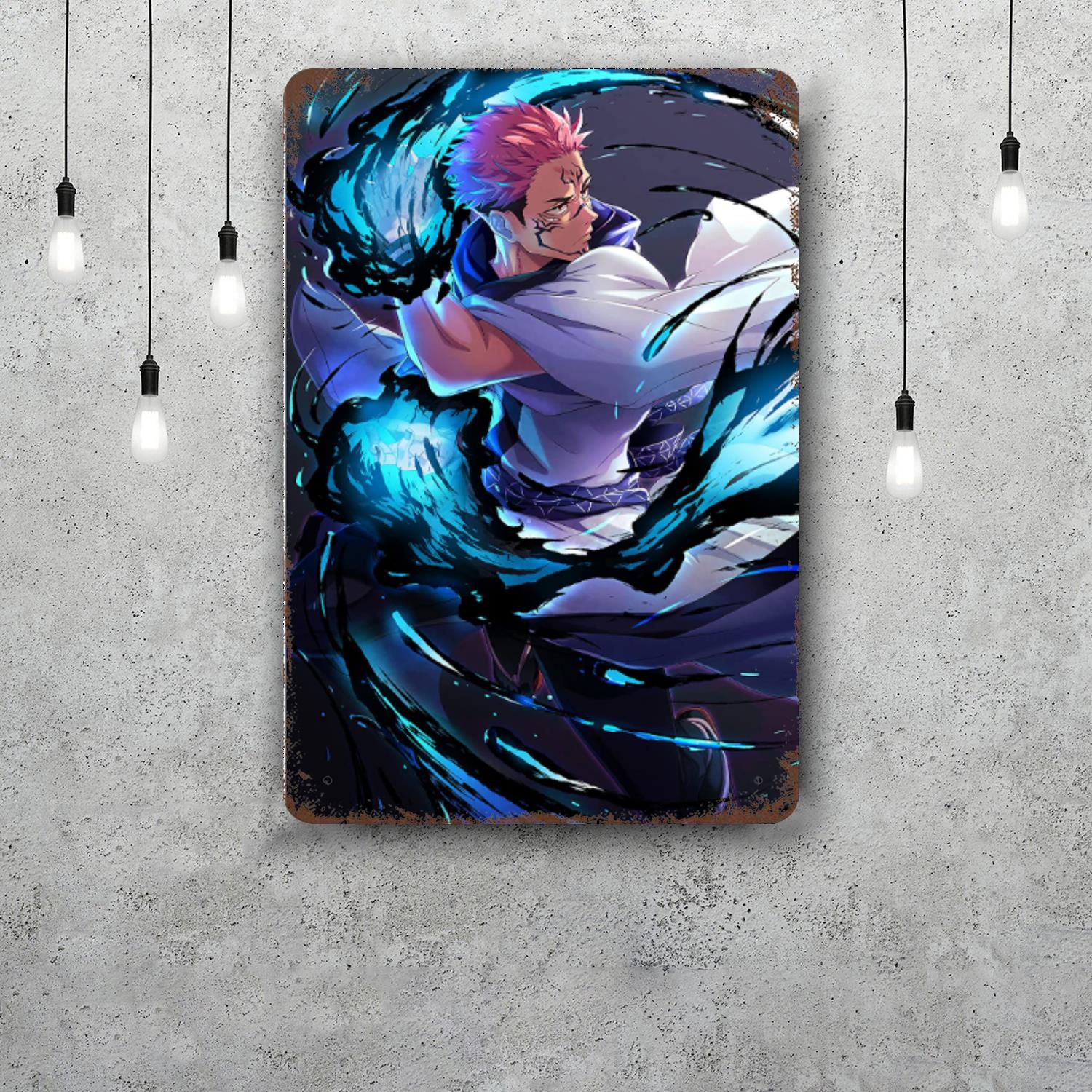 

sukuna cartoon Decor Vintage Metal Signs Tin Signs Captain Poster Decor for Bar Pub Club Man Cave Wall Decoration 20x30cm（7.8x11.8inch）