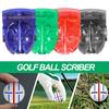 Golfball-Linienmarkierungswerkzeug, Federdesign, kompakte Größe, tragbares doppelseitiges Golfball-Putting-Ausrichtungsmarkierungswerkzeug-Zubehör