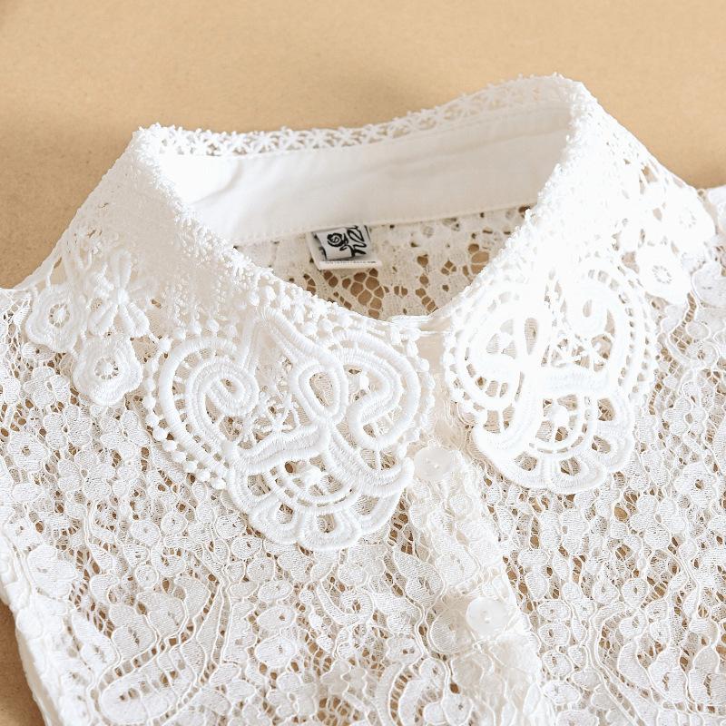 Elegant Lace Collars For Women Shirt Fake False Collar With Beads White Detachable Collar For Women Half Shirt Col Nep Kraagie