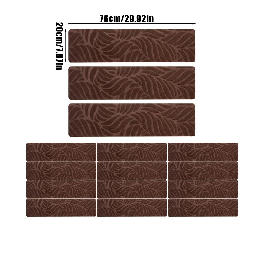 Stair Treads For Wooden Steps Edging Steps Non Slip Treads 15 Pieces Indoor Staircase Runner Non-Skid Safety Rug For Kids Elders