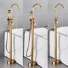 Tuqiu Antique Bathroom Bathtub Faucet With Hand Shower Hot and Cold Faucet Floor Standing Gold/Black/Chrome Bathtub Faucet