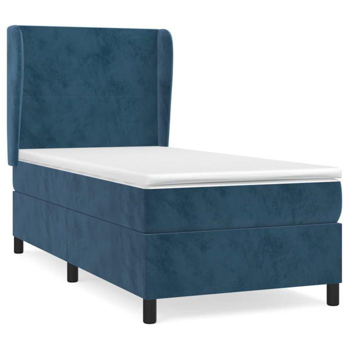 3129073 vidaXL Divan Bed with Mattress Dark Blue 90x200 Cm