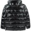 Calvin Klein Solid Color Hooded Zipper Puffer Jacket Warm Long Sleeve Cotton Coat Men jackets Black CM052418-BLACK
