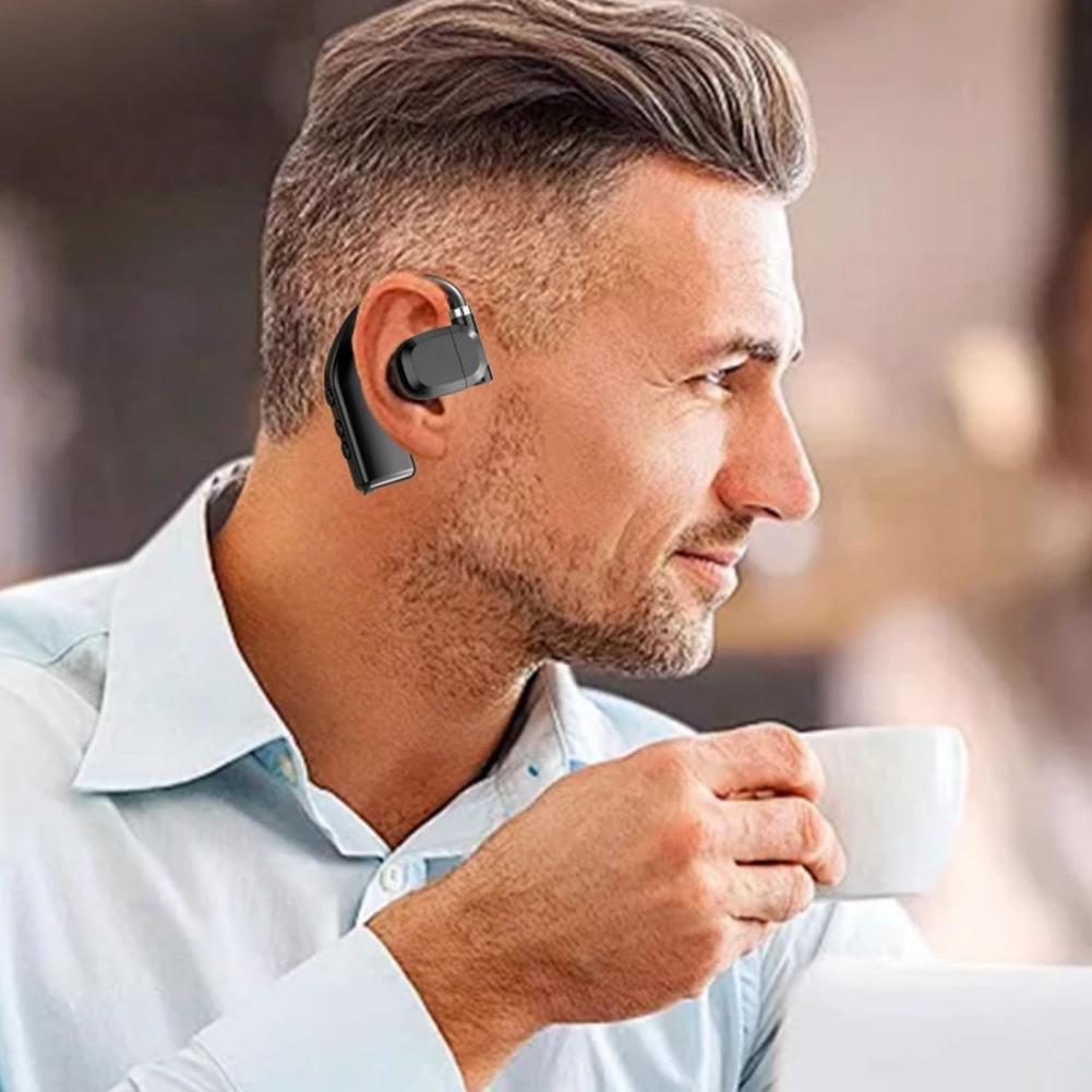 Single Earhook Wireless Bluetooth Headset Sports Earphone with LED Display Noise Reduction Calling Earpiece for Gym Running 1PCS