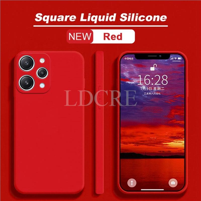 Pro Xiaomi Redmi 12 Pouzdro Tekutý Silikon Coque Kryt Pro Redmi 12 Kryt TPU Guma Ochranné Pouzdro na Telefon Redmi 12 Kryt