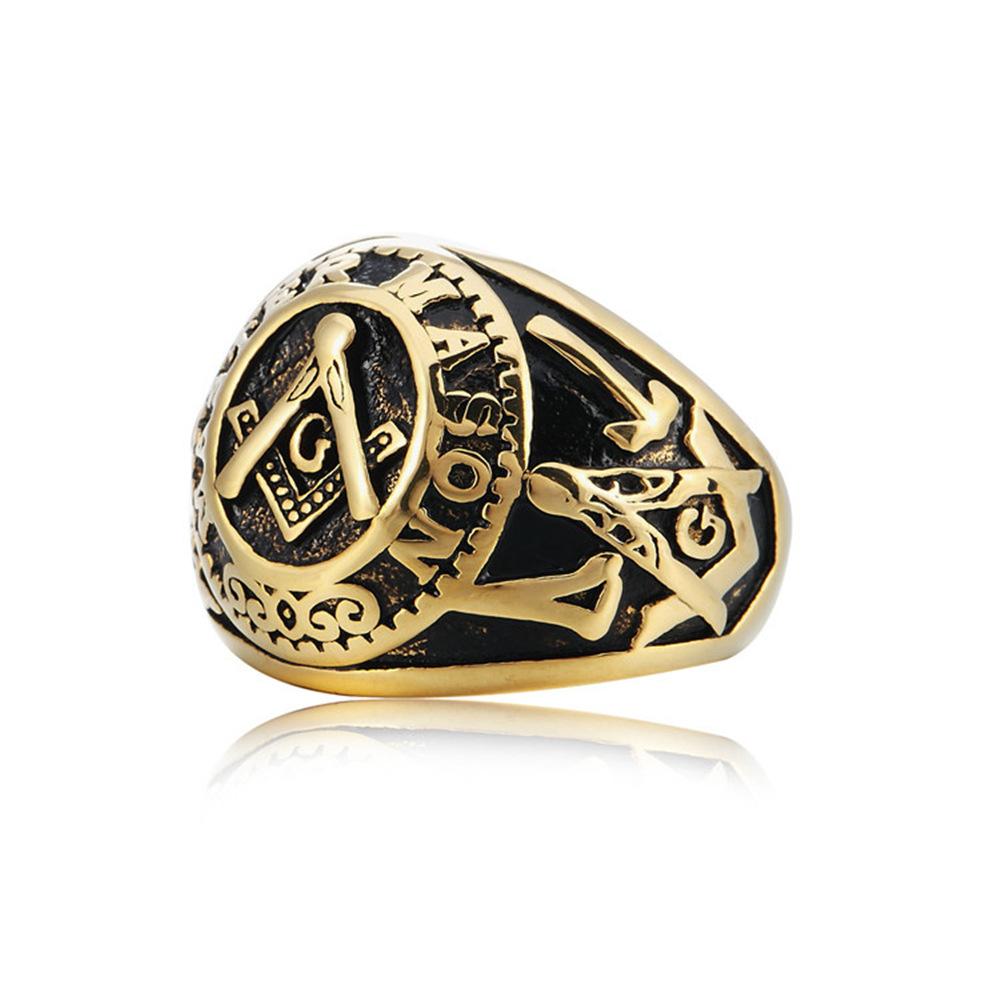 European and American Rings Retro Gold-plated and Blackened Men's Rings