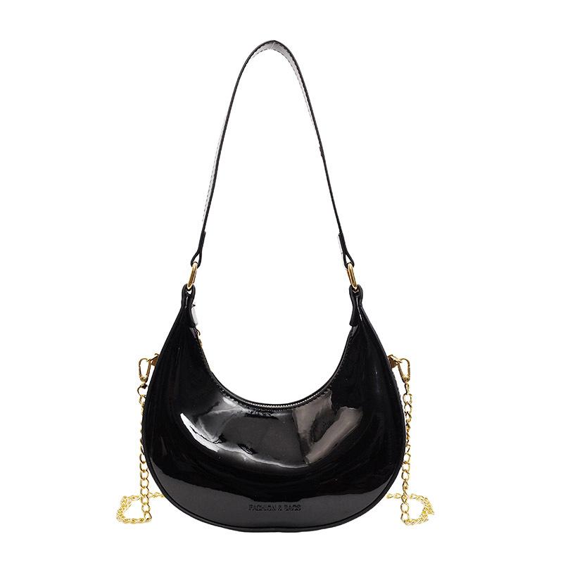 Nische 2025 Frühling neue High-End Handtasche Design Sinn Satteltasche schlicht glänzend Achsel Messenger Bag Tasche Frauen