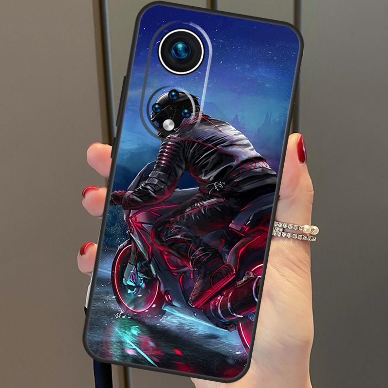 Neon Motorcycle Biker For Huawei P40 Lite P20 P30 Pro Nova 9 Nova 5T P Smart 2019 Case For Honor 50 8X 9X 10i