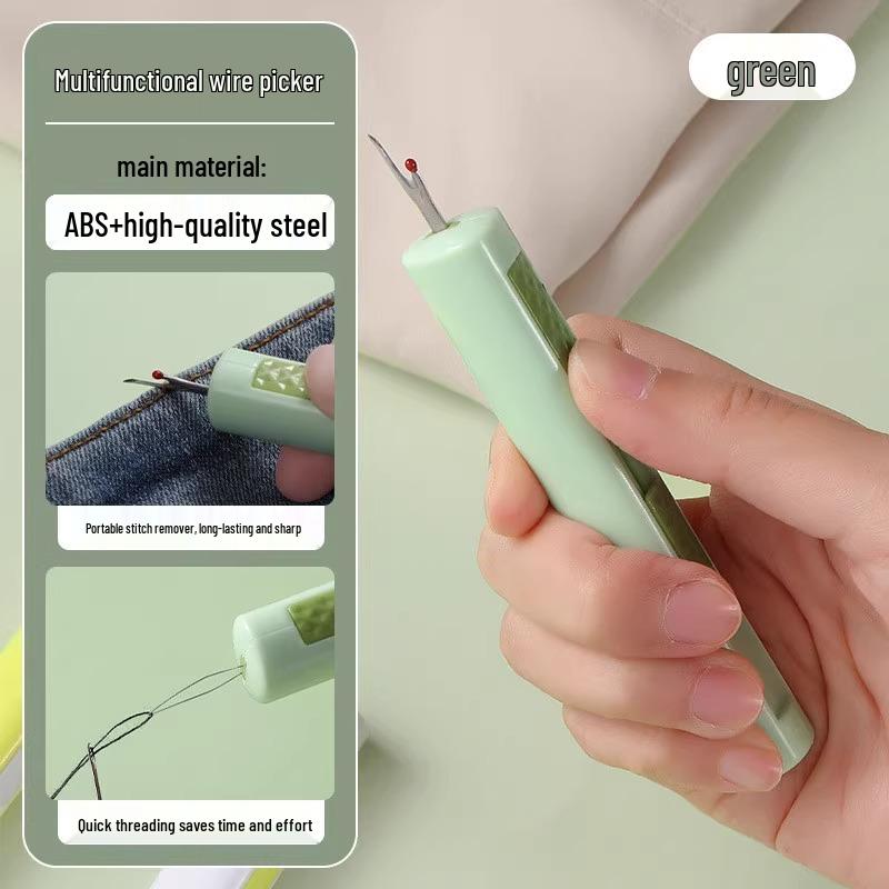Dual Needle Threader & Seam Ripper: Double-Headed Tool for Easy Sewing and Threading