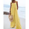 Sommer-Damen-Overall, ärmellos, weites Bein, Knopf, modischer Overall im Ethno-Stil