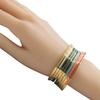 Gold Bamboo Pattern Women's Bracelet with Colored Epoxy Resin
